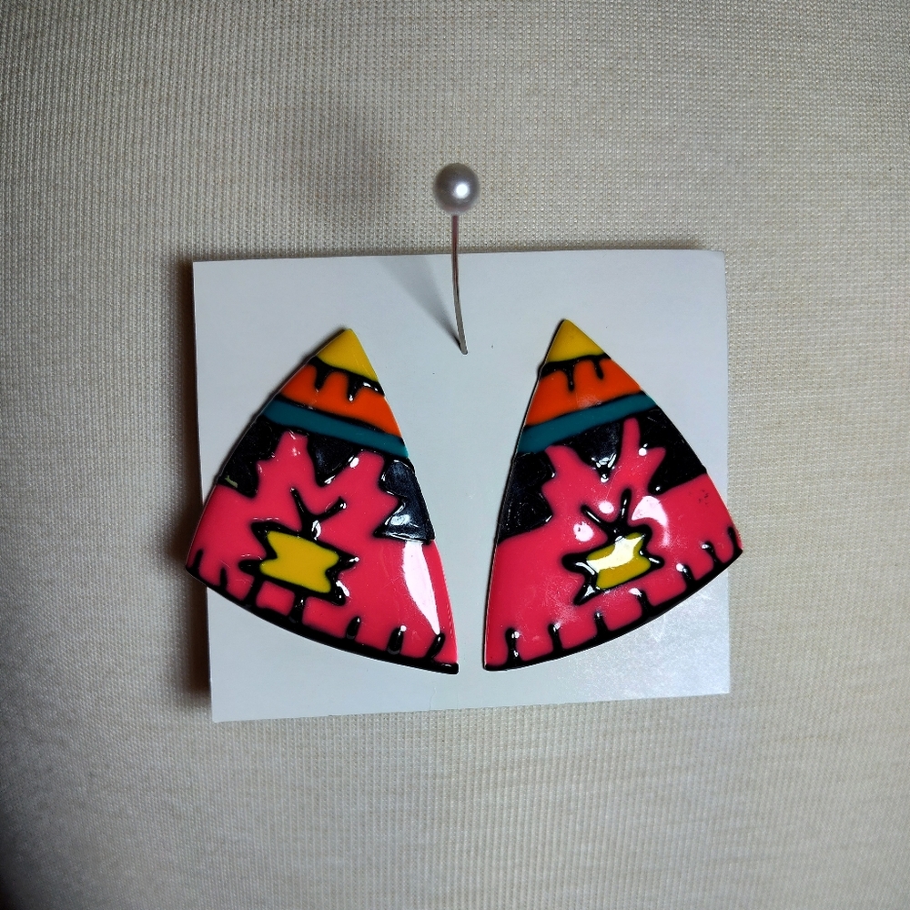 Colorful Geometric Indian Earrings